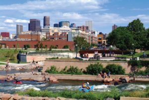 Locals and visitors can kayak right in downtown Denver's own backyard.
